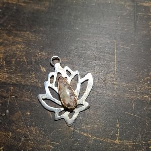 Lotus turquoise silver pendant
